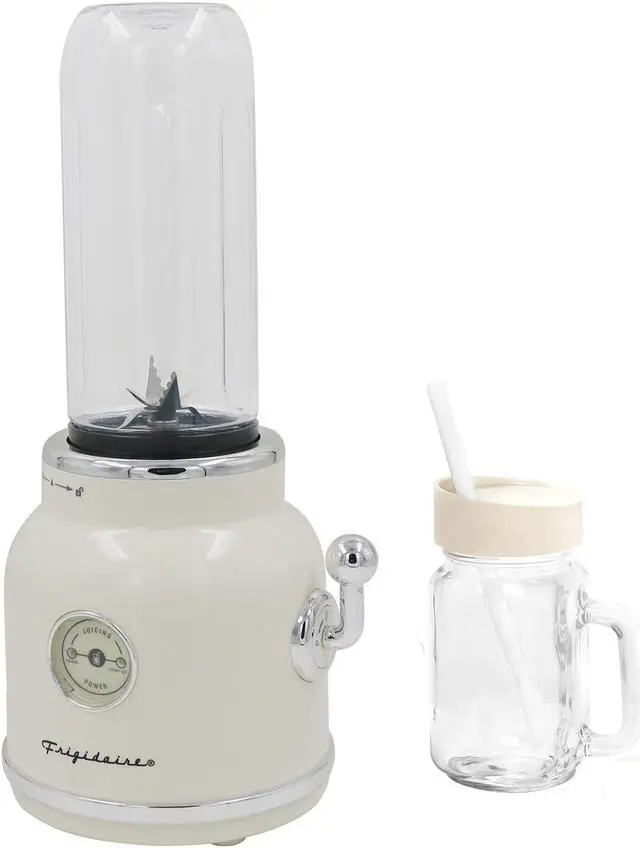 Alt view image 6 of 11 - Frigidaire 20.3oz. 300W Retro Smoothie Maker Blender with Mason Jar - Cream
