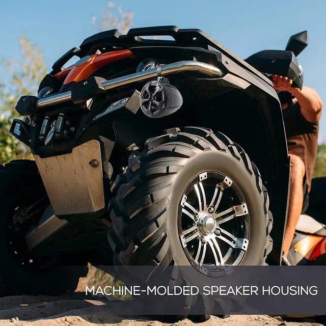 Alt view image 5 of 8 - Pyle PLUTV46BTA 2 Way 4 Inch Off Road Bluetooth 800W Waterproof Marine Speakers