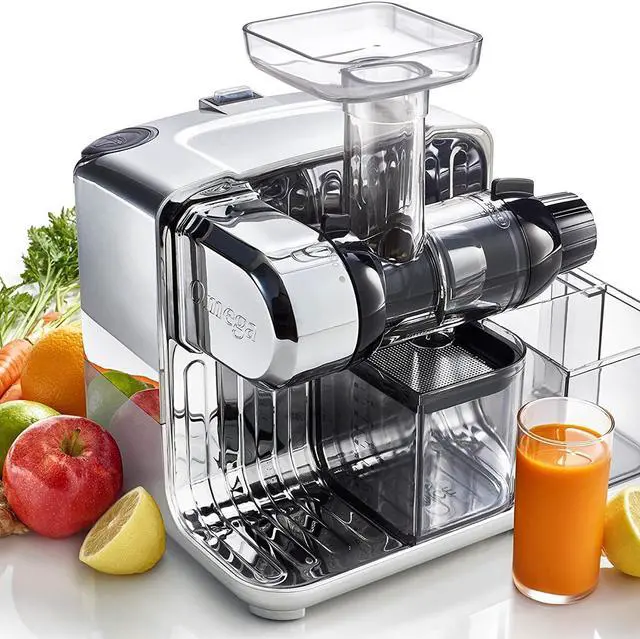 Alt view image 14 of 17 - Omega Cube Nutrition System Juicer Creates Fruit Vegetable & Wheatgrass Juice Slow Masticating Compact Design with Convenient Storage, 200-Watt, Silver