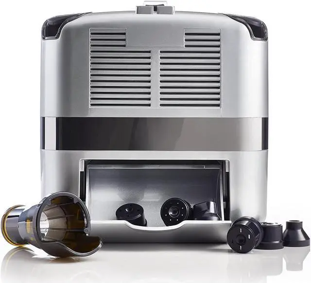 Alt view image 10 of 17 - Omega Cube Nutrition System Juicer Creates Fruit Vegetable & Wheatgrass Juice Slow Masticating Compact Design with Convenient Storage, 200-Watt, Silver