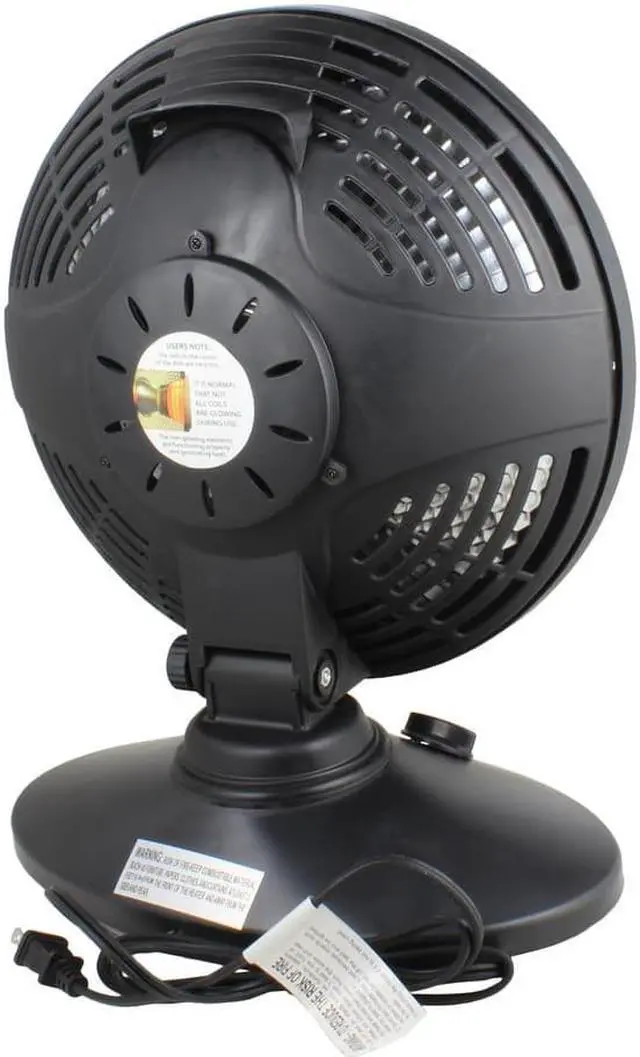 Alt view image 12 of 15 - Comfort Zone CZ998 Electric Oscillating Radiant Dish Heater with Adjustable Tilt, Black
