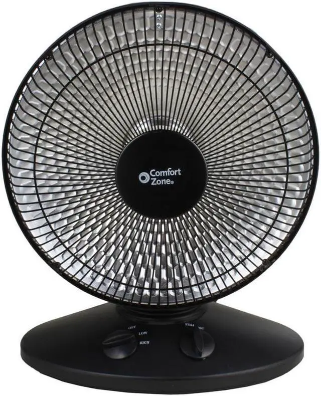 Alt view image 11 of 15 - Comfort Zone CZ998 Electric Oscillating Radiant Dish Heater with Adjustable Tilt, Black