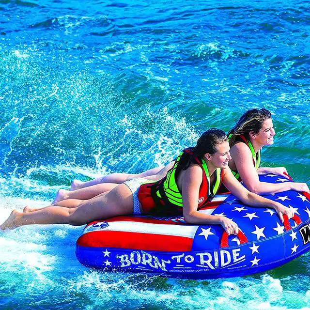 Alt view image 3 of 5 - WOW Watersports 20-1010 Born to Ride 1 to 2 Person Towable Tube with Handles