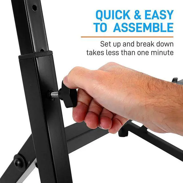 Alt view image 2 of 6 - Pyle Adjustable Height Z Style Organ Keyboard Stand with Locking Wheels, Black