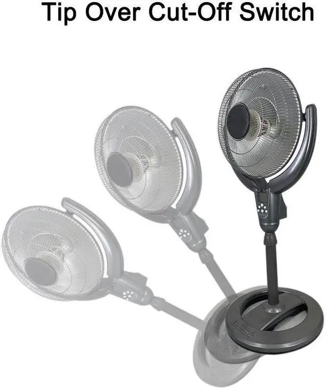 Alt view image 7 of 15 - Optimus H-4501 14" Oscillating Pedestal Digital Dish Heater, with Remote