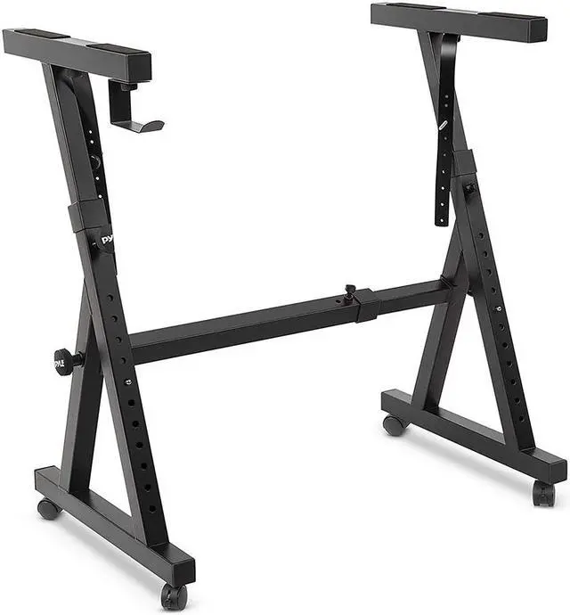Main image of Pyle Adjustable Height Z Style Organ Keyboard Stand with Locking Wheels, Black