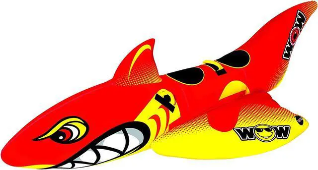 Main image of WOW Watersports Inflatable Big Shark 2 Person Towable Boating Tube w/ Handles