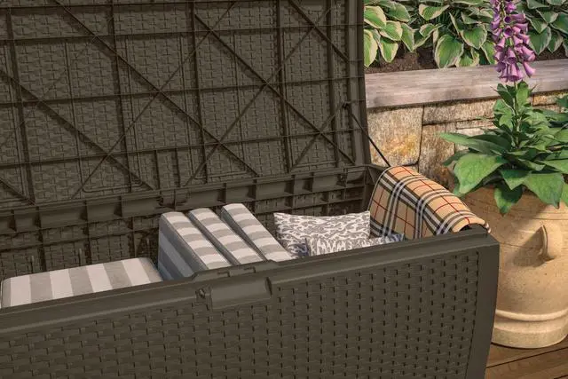Alt view image 17 of 19 - Suncast DBW9200 Large Deck Box - 13.23 cu ft - 50" x 25.5" x 25.5" - Java