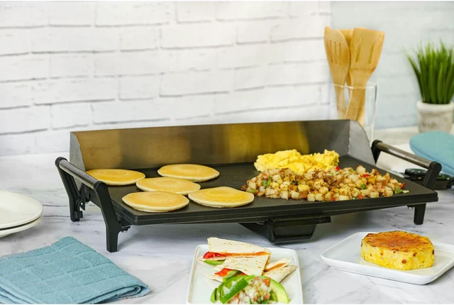 Alt view image 9 of 12 - BroilKing Pro Gray Griddle With Stainless Handles And Backsplash - PCG-10
