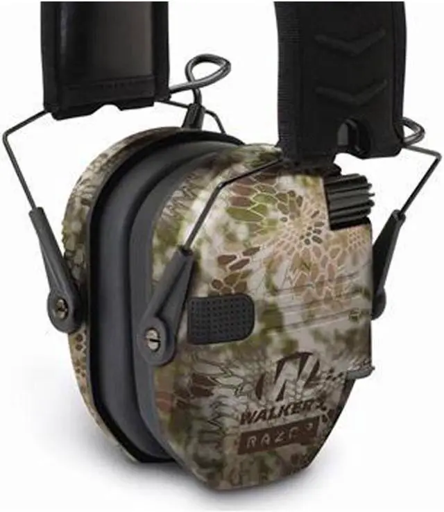 Alt view image 4 of 4 - Walker's Razor Slim Shooter Electronic Folding Hearing Protection Earmuff, Camo
