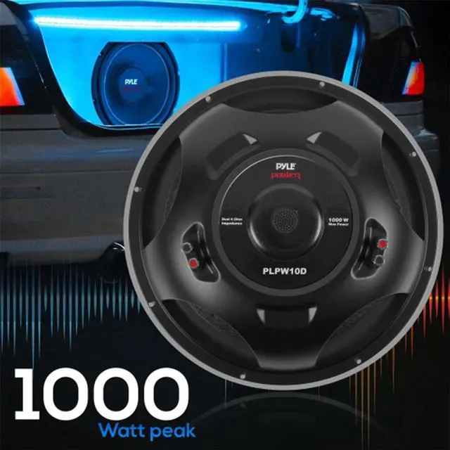 Alt view image 18 of 20 - PYLE PLPW10D Pyle 10 Woofer 500W RMS/1000W Max Dual 4 Ohm Voice Coils
