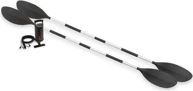 Alt view image 4 of 7 - Intex Explorer K2 Yellow 2 Person Inflatable Kayak with Oars & Air Pump (2 Pack)