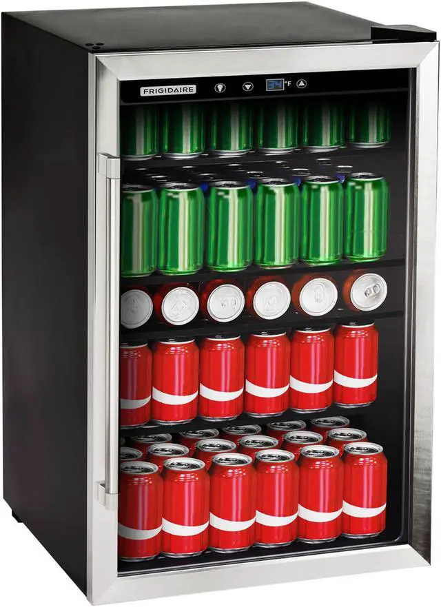 Main image of Frigidaire 126 Beverage Cans Mini Fridge Home Refrigerator and Cooler, Silver