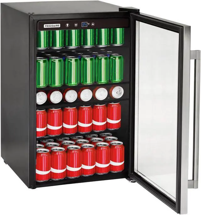 Alt view image 2 of 13 - Frigidaire 126 Beverage Cans Mini Fridge Home Refrigerator and Cooler, Silver