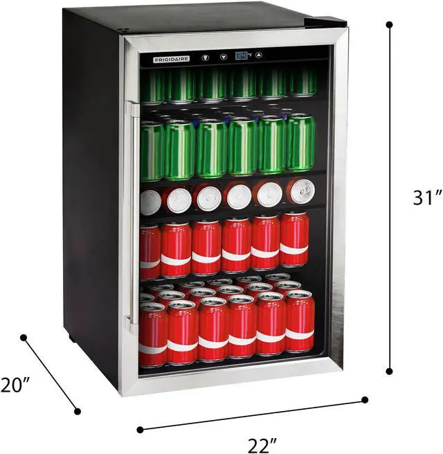 Alt view image 3 of 13 - Frigidaire 126 Beverage Cans Mini Fridge Home Refrigerator and Cooler, Silver