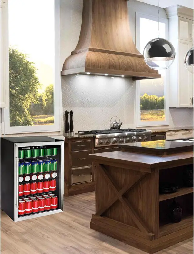 Alt view image 4 of 13 - Frigidaire 126 Beverage Cans Mini Fridge Home Refrigerator and Cooler, Silver