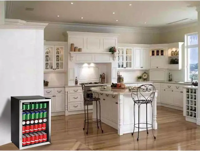 Alt view image 5 of 13 - Frigidaire 126 Beverage Cans Mini Fridge Home Refrigerator and Cooler, Silver