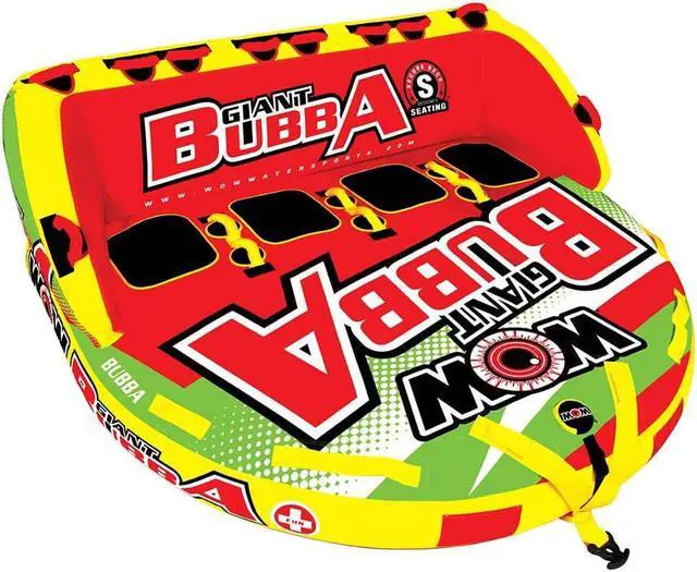 Alt view image 2 of 7 - WOW World of Watersports Giant Bubba High Visibility 4 Person Towable
