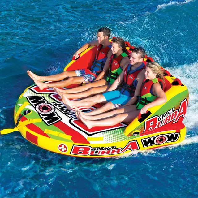 Alt view image 4 of 7 - WOW World of Watersports Giant Bubba High Visibility 4 Person Towable