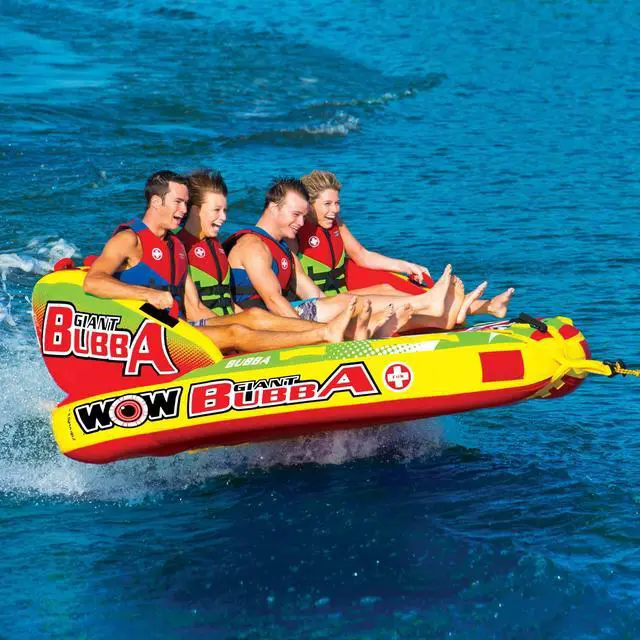 Alt view image 5 of 7 - WOW World of Watersports Giant Bubba High Visibility 4 Person Towable