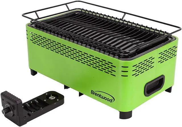 Alt view image 7 of 8 - Brentwood BBF-31G Non-Stick Dishwasher Safe Portable Outdoor Barbecue, Green