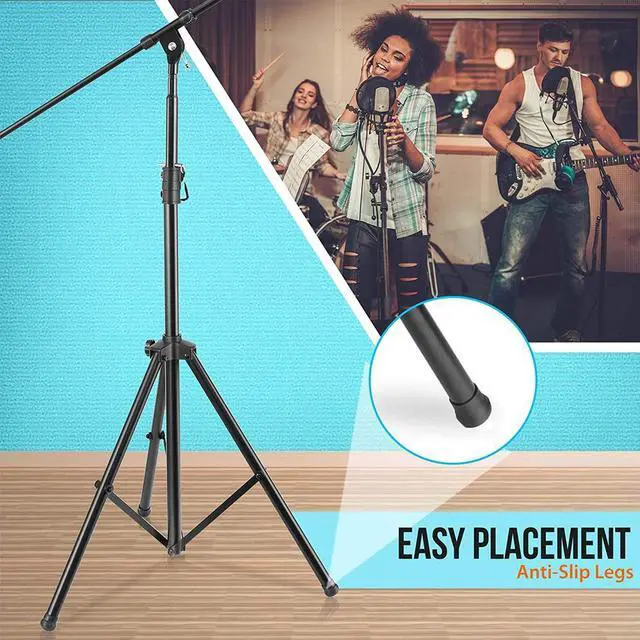 Alt view image 4 of 6 - Pyle Adjustable Boom Extending Universal Microphone Stable Tripod Stand, 2 Pack
