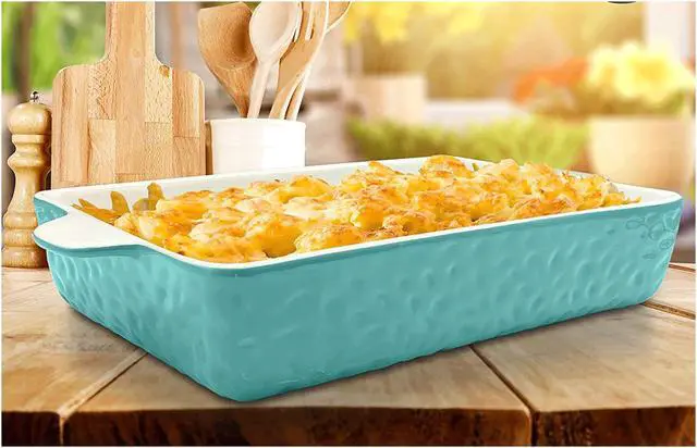 Alt view image 5 of 6 - NutriChef Rectangular Ceramic 3 Piece Nonstick Kitchen Bakeware Pan Set, Aqua