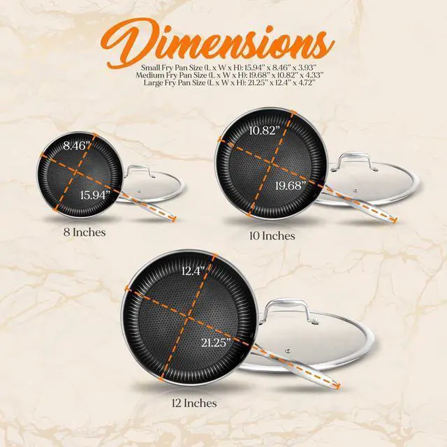 Alt view image 2 of 7 - NutriChef Nonstick Tri Ply Stainless Steel Kitchen Cookware Pan Set, 6 Pieces
