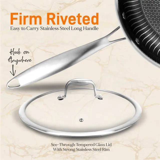 Alt view image 5 of 7 - NutriChef Nonstick Tri Ply Stainless Steel Kitchen Cookware Pan Set, 6 Pieces