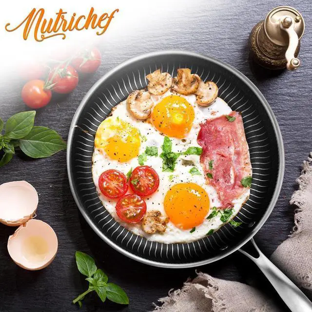 Alt view image 6 of 7 - NutriChef Nonstick Tri Ply Stainless Steel Kitchen Cookware Pan Set, 6 Pieces