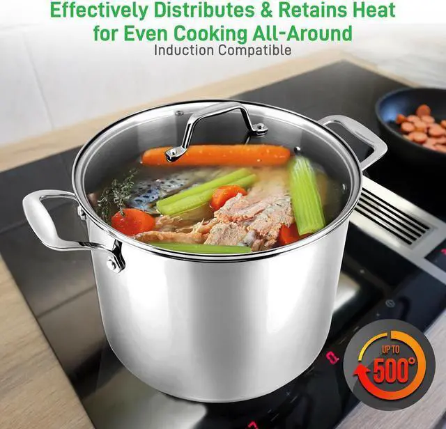 Alt view image 4 of 14 - NutriChef Heavy Duty 19 Quart Stainless Steel Soup Stock Pot with Handles & Lid