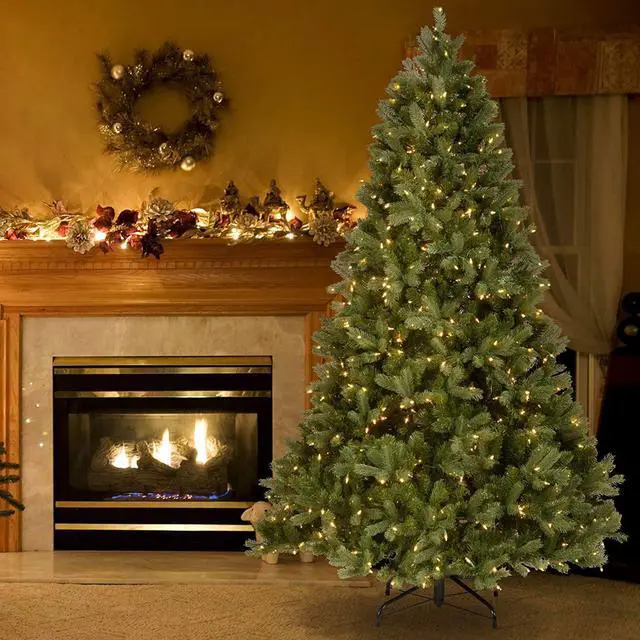 Alt view image 6 of 11 - National Tree Company PEDD131265 6.5 ft. Pre-Lit Downswept Douglas Fir Tree - 49" x 49" x 78"  Green Tree, Green Tree Stand