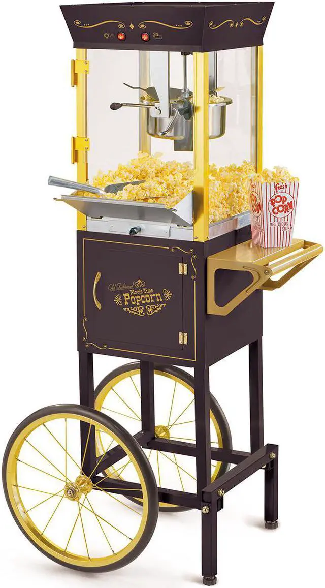 Alt view image 2 of 14 - nostalgia ccp510bk vintage professional popcorn cart-new 8-ounce kettle-53 inches tall-black