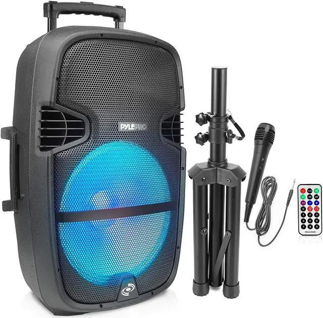 Alt view image 5 of 7 - Pyle PPHP1548B Portable Bluetooth Wireless Streaming PA Speaker System w/ Stand