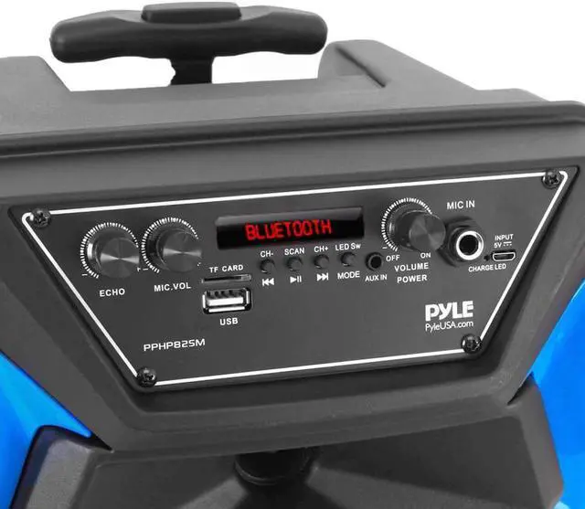 Alt view image 2 of 7 - Pyle PPHP1548B Portable Bluetooth Wireless Streaming PA Speaker System w/ Stand