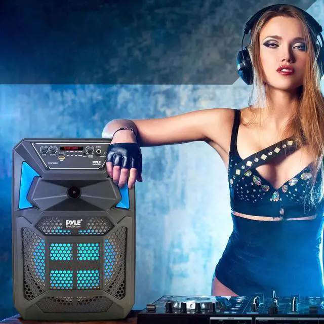 Alt view image 3 of 7 - Pyle PPHP1548B Portable Bluetooth Wireless Streaming PA Speaker System w/ Stand