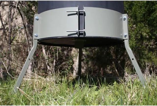 Alt view image 3 of 7 - Boss Buck BB-1.3 DIY 55 Gallon Barrel Tripod Deer Feeder 20 Inch Leg Stand Band
