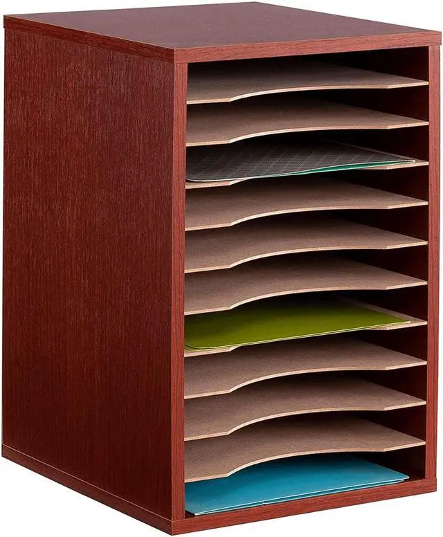 Alt view image 18 of 20 - Wood Desktop Literature Sorter, 11 Sections 10 5/8 X 11 7/8 X 16, Cherry