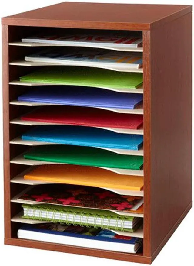 Alt view image 19 of 20 - Wood Desktop Literature Sorter, 11 Sections 10 5/8 X 11 7/8 X 16, Cherry