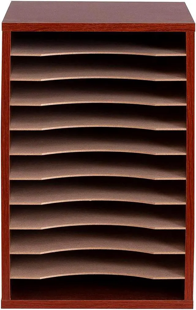 Alt view image 15 of 20 - Wood Desktop Literature Sorter, 11 Sections 10 5/8 X 11 7/8 X 16, Cherry