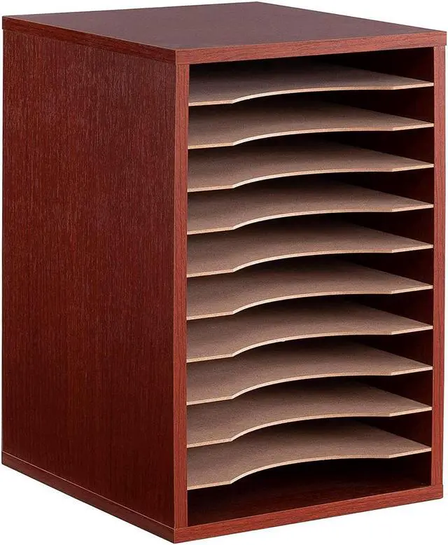 Alt view image 16 of 20 - Wood Desktop Literature Sorter, 11 Sections 10 5/8 X 11 7/8 X 16, Cherry