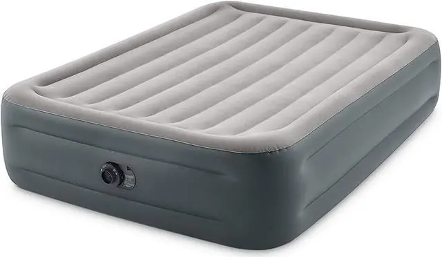 Main image of Intex Dura Beam Essential Rest Blow Up Queen Mattress Air Bed with Built In Pump