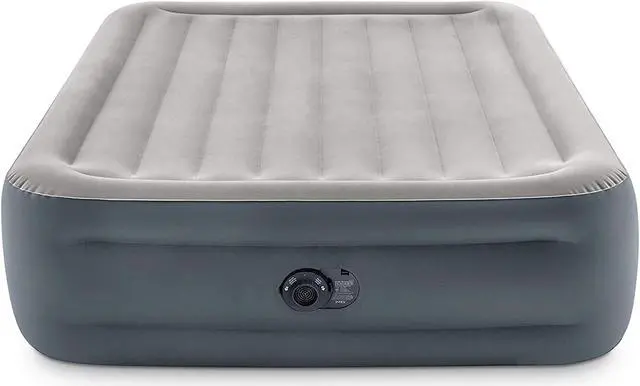 Alt view image 4 of 5 - Intex Dura Beam Essential Rest Blow Up Queen Mattress Air Bed with Built In Pump
