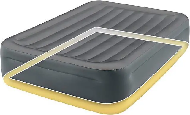 Alt view image 2 of 5 - Intex Dura Beam Essential Rest Blow Up Queen Mattress Air Bed with Built In Pump