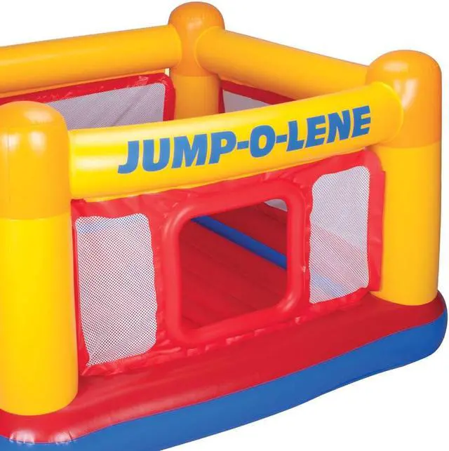 Alt view image 16 of 18 - Intex Inflatable Jump-O-Lene Trampoline Bounce House with Crawl-Thru Door & Net