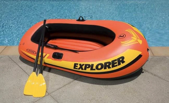 Alt view image 10 of 10 - Wet Products Explorer 200 Inflatable Boat Set with Oars and Pump
