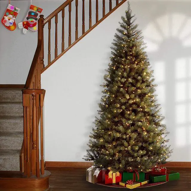 Alt view image 3 of 8 - National Tree Company AP730060 6 ft. Pre-Lit Aspen Spruce Slim Tree - 38" x 38" x 72" - Green Tree, Green Tree Stand