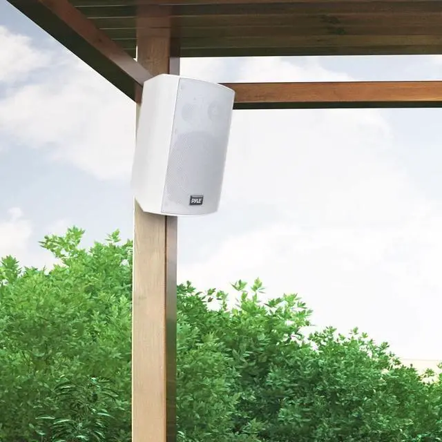Alt view image 5 of 6 - Pyle PDWR53BTWT Bluetooth Indoor Outdoor 5.25 Inch 300W Speaker, White (2 Pack)