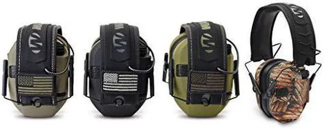 Alt view image 9 of 13 - Walkers Razor Slim Shooter Electronic Hearing Protection Earmuffs, Green Patriot