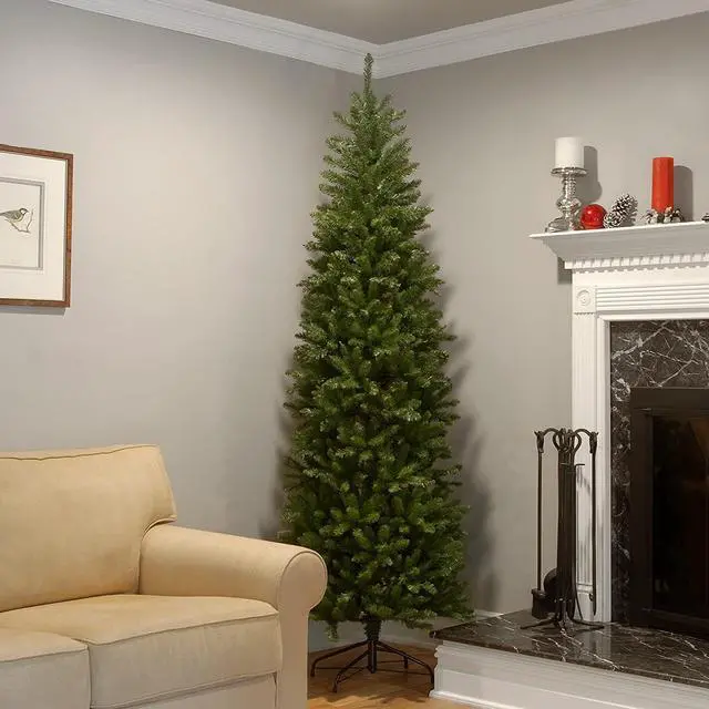 Alt view image 3 of 8 - National Tree Company KW750070 7' Kingswood Fir Pencil Tree - 29" x 29" x 84" - Green Tree, Green Tree Stand